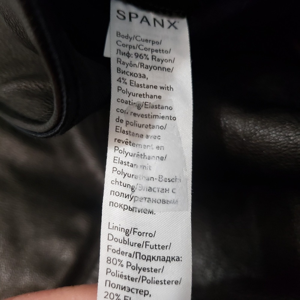 Spanx Pants Womens XL Brown Faux Leather Pockets - Picture 7 of 11